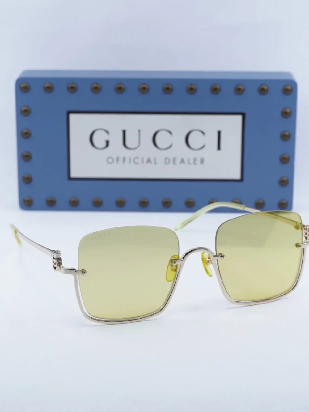 Gucci GG1279S 006 Square Sunglasses - Gold / Yellow Gold Mirror